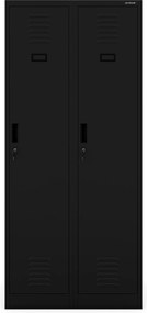 KACPER négyrekeszes BHP öltözőszekrény, 800 x 1800 x 500 mm, fekete