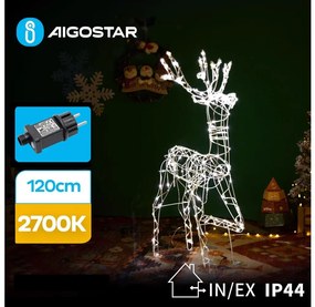 Aigostar B.V. Aigostar - LED Karácsonyi kültéri dekoráció LED/3,6W/31/230V 2700K 120cm IP44 rénszarvas AI0507