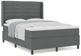 Boxspring Ágy Matrac - Sötétszürke, 140x200 cm, Szövet