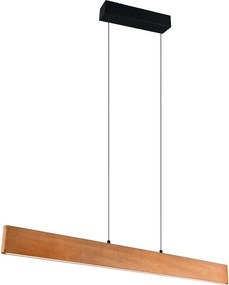 Natúr színű LED függőlámpa fa búrával Edgewood – Trio