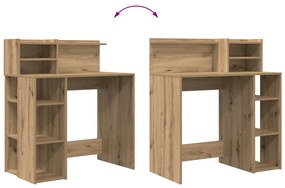 vidaXL Íróasztal Tárolóval Artisan Tölgy 90x48x101.5 cm Szerelt fa