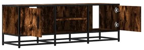 füstös tölgy színű szerelt fa és fém TV-szekrény 120x35x41 cm