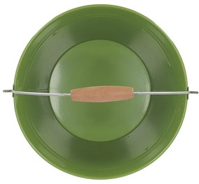 Cink kerti vödör, fa fogóval, 10,75 literes, zöld