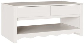 Dohányzóasztal &quot;&quot;DRAMMEN&quot;&quot; Fehér 99x55x45 cm Szilárd Fenyő