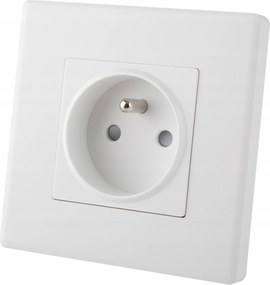 Aljzat tűvel Földelt szimpla fehér műanyag Luuna