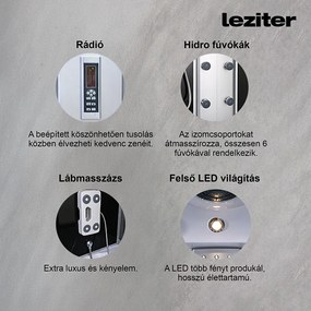 Emilia 170 Hidromasszázs Kádkabin elektonikával Black