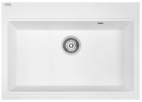 Laveo Tau, 1 rekeszes gránit mosogató 700x500x215 mm, fehér, LAV-SBT_6107