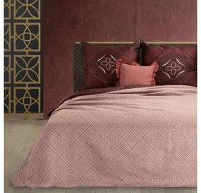 Morocco3 pamut ágytakaró finom jacquard mintával Téglavörös 220x240 cm
