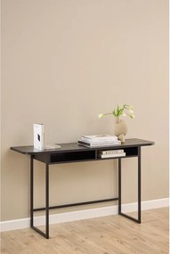 Fekete konzolasztal kőrisfa dekorral 40x140 cm Darlington – Actona