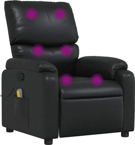 vidaXL fekete műbőr dönthető masszázsfotel