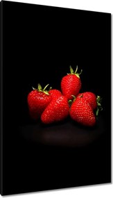 Vászonkép 80x120 Eper fekete alapon