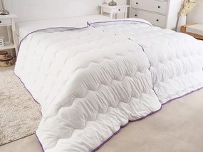 Egész évben használható tűzött paplan STELLA LAVENDER 140x200 cm, fehér