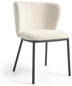 Fehér kárpitozott étkezőfotel Ciselia – Kave Home