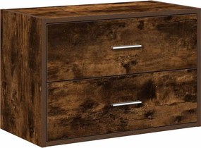 vidaXL szekrény 2 fiókkal füstölt tölgy 60x31x40 cm gépi forgácsolt fa