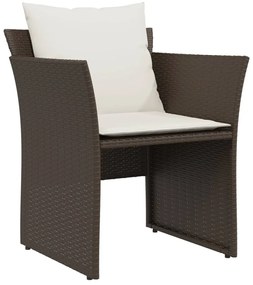 barna polyrattan kerti szék lábtartóval