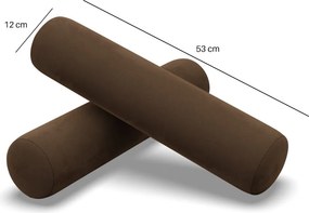 Görgős párna, 2 db, hab töltet, szövet anyag, barna