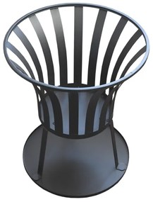 Hordozható fa tűzrakóhely rostéllyal fekete