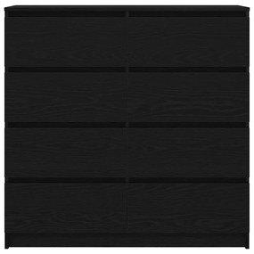 fekete tölgy szerelt fa tálalószekrény 100x35x99 cm