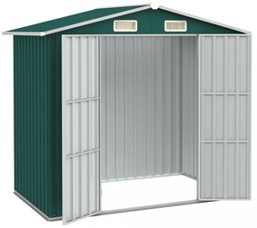 zöld horganyzott acél kerti fészer 205 x 129 x 183 cm