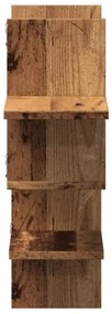 antik fa színű szerelt fa fali polc 124,5 x 18 x 60,5 cm