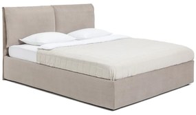 Kárpitozott franciaágy taupe színű, tárolóhellyel, matraccal/ráccsal 180x200 cm Thessa Pillow - Bonami Selection