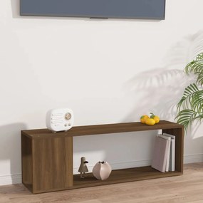 barna tölgy színű szerelt fa TV-szekrény 100 x 24 x 32 cm
