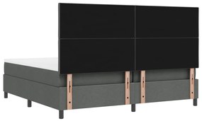 Boxspring Ágy Matraccal Sötét Szürke 200x200 cm Szövet