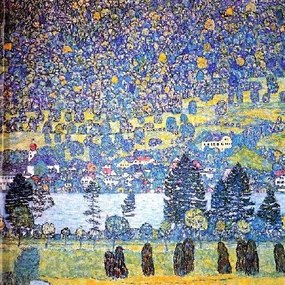 Gustav Klimt - Erdő az Attersee felett üvegkép, falikép