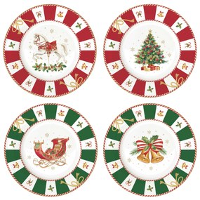 Karácsonyi porcelán desszertes tányér 4 db szett díszdobozban Christmas Tale