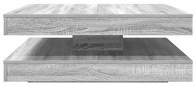 szürke sonoma dohányzóasztal 360 fokban forgatható 90x90x34,5cm