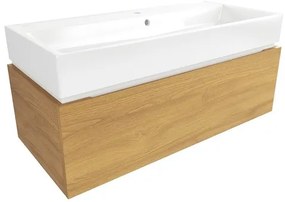 SAT Feel Fürdőszobaszekrény mosdóval 100x30x46 cm matt méztölgy SATFEEL100DMU2