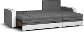 KONRAD Kinyitható sarokkanapé Sötétszürke/fehér