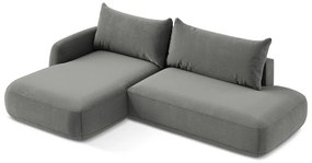 Szürke kinyitható sarokkanapé (bal oldali-heverő résszel) Hale – Makamii