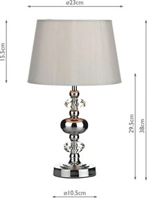 Dar Lighting glamour modern asztali lámpa edith csiszolt króm daredi4150