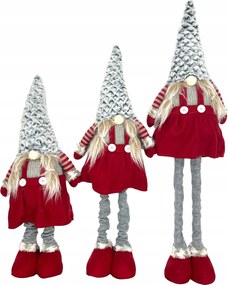 Nagy Karácsonyi Manó Teleszkópos Lábak Törpe Mikulás Hölgy Manó XXL