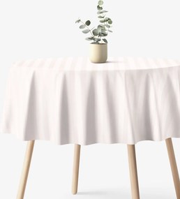 Goldea kör alakú damaszt terítő - krémszínű csíkos Ø 220 cm