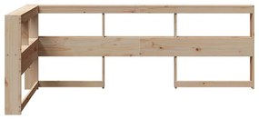 Könyvespolc fejtámla L-alakú 90 cm tömörfa fenyőfa