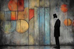 Vászonkép Canvas Absztrakt Geometria Férfi Henger Gondolat 60x40