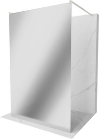 Mexen Kioto, Walk-In zuhany paraván 120 x 200 cm, 8 mm tükörmintás üveg, csiszolt acél profil, 800-120-002-97-50