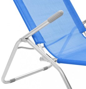 2 db kék összecsukható textilén napozóágy