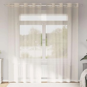 2 db krémszínű fátyolfüggönyök rojtokkal 140x245 cm
