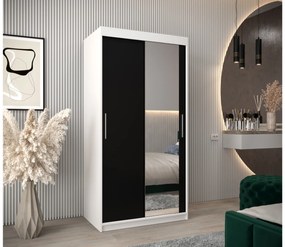 Ruhásszekrény 100 cm Toki 2 (matt fekete + matt fekete). 1064958