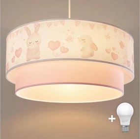 Brilagi- LED gyerek csillár zsinóron BOBO 1xE27/60W/230V átm.40 cm krém./rózsaszín./királyi.