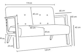 TUMI kétszemélyes barna kanapé