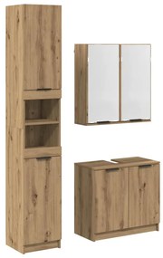 vidaXL Fürdőszobai Szekrény Szett polcokkal Artisan tölgy Faanyag