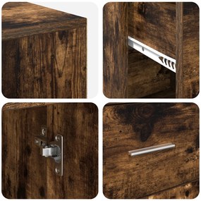 vidaXL Sarok Íróasztal Füstölt Tölgy 102x88x75 cm Hajlított Fa
