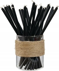 Fekete Gyertya HosszĂș RituĂĄlis Templom DekoratĂv Viasz 20cm 20db