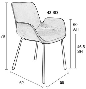 Brit LL design karfás szék