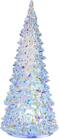CRYSTAL LED üveg fenyő 29 cm gyöngyház szín