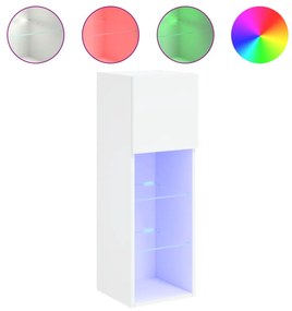 2 db fehér TV-szekrény LED-világítással 30,5 x 30 x 90 cm
